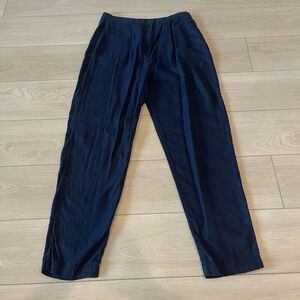 Valerie Steven Womens Pants‎ M 100% Linen Navy Blue Classic Lagenlook beach Boho